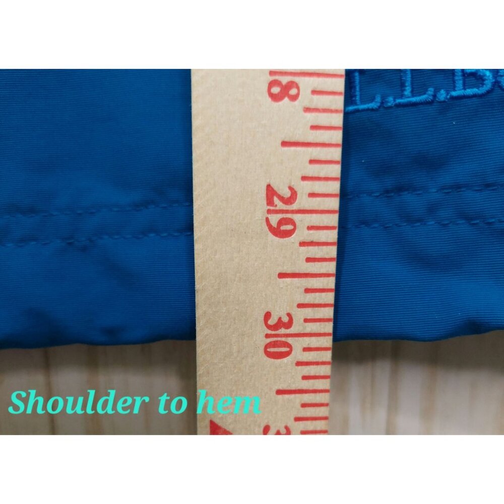 L.L.Bean Men's Blue Nylon Pullover Hoodie Jacket Size Large Kangaroo Pockets - Picture 9 of 10